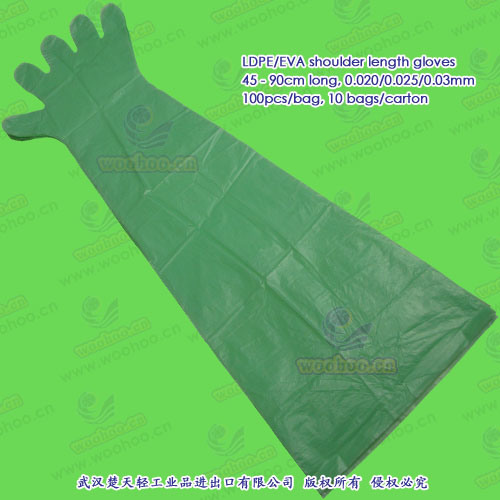 Disposable Plastic/Polyethylene/Poly/HDPE/LDPE/EVA/PE Veterinary Gloves with Long Sleeves for Animals