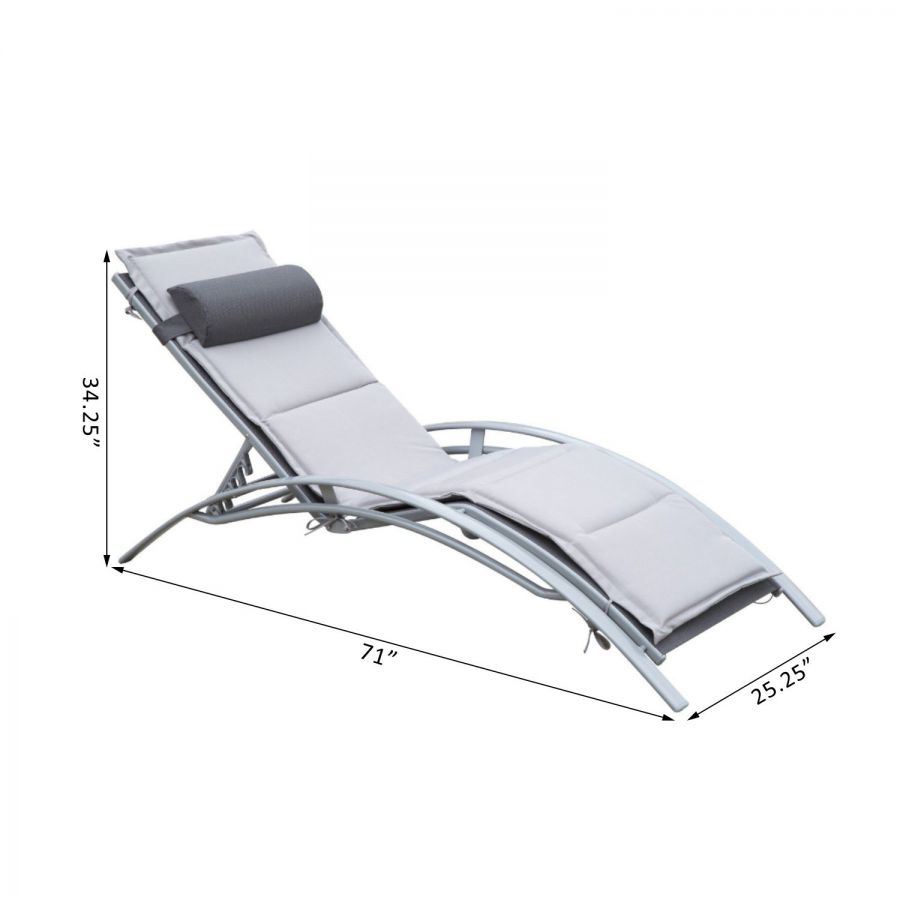 Promotions Hotel Leisure Outdoor Aluminum Metal Chaise Lounge Chair