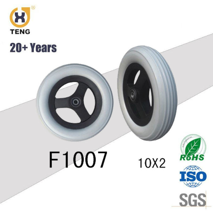 Factory Price Grey PU Foam Wheel with Plastic Rim