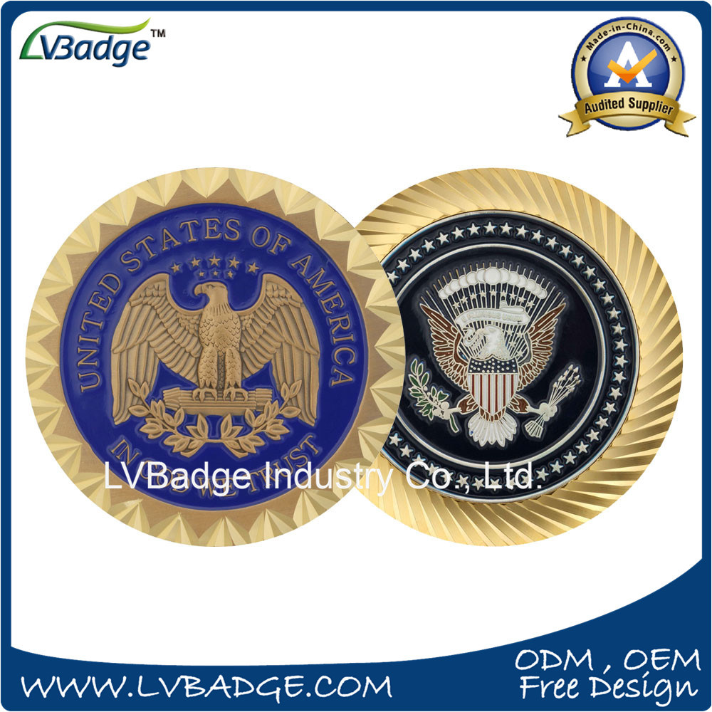 Customized Challenge Coin with Diamond Edge Design