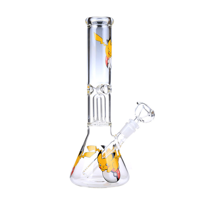 Glass Water Pipe Pikachu Drum Perc Ice Glass Smoking Pipe Hookah