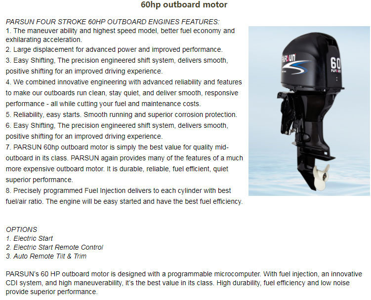 F60fel-T-Efi 60HP 4-Stroke Efi Outboard Motor Compatible for YAMAHA