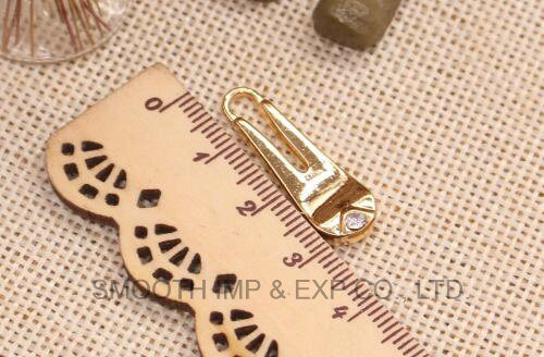 Custom Fashion Metal Brass Diamond Rhinestone Pendant Zipper Puller Accessories