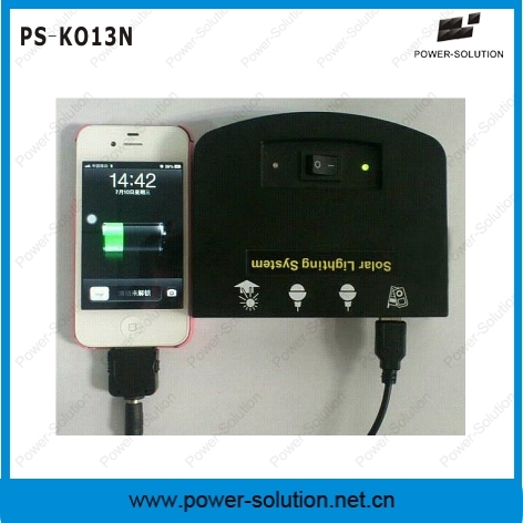 High Brightness LED Indoor Solar Lighting System with Phone Charger