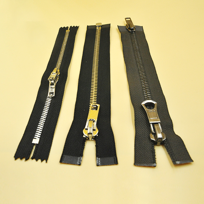 Heavy Duty Zips Open End Metal Zippers with Gunmetal Corn Teeth