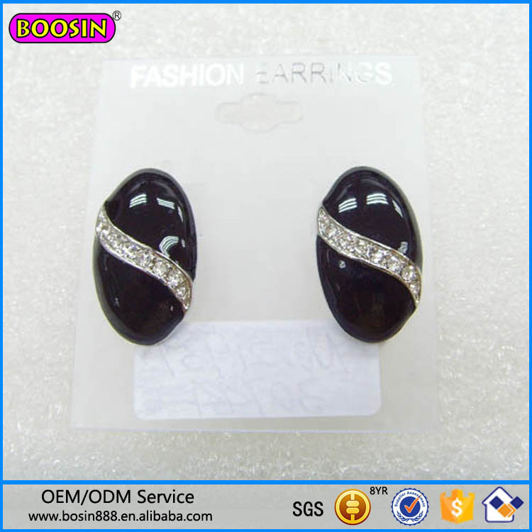 Guangzhou Boosin Zinc Alloy Jewelry, Cross Rhinestone Enaeml Earring# 21552