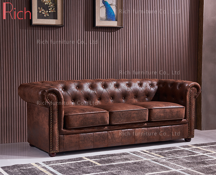 Wholesale Furniture Factory Direct Classic Design Vintage Leather Sofa