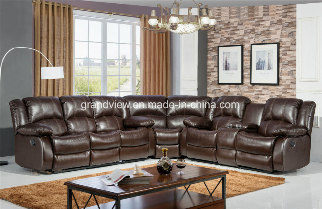 Living Room Furniture New Models Corner Sectional Recliner Sofa with Middle Table