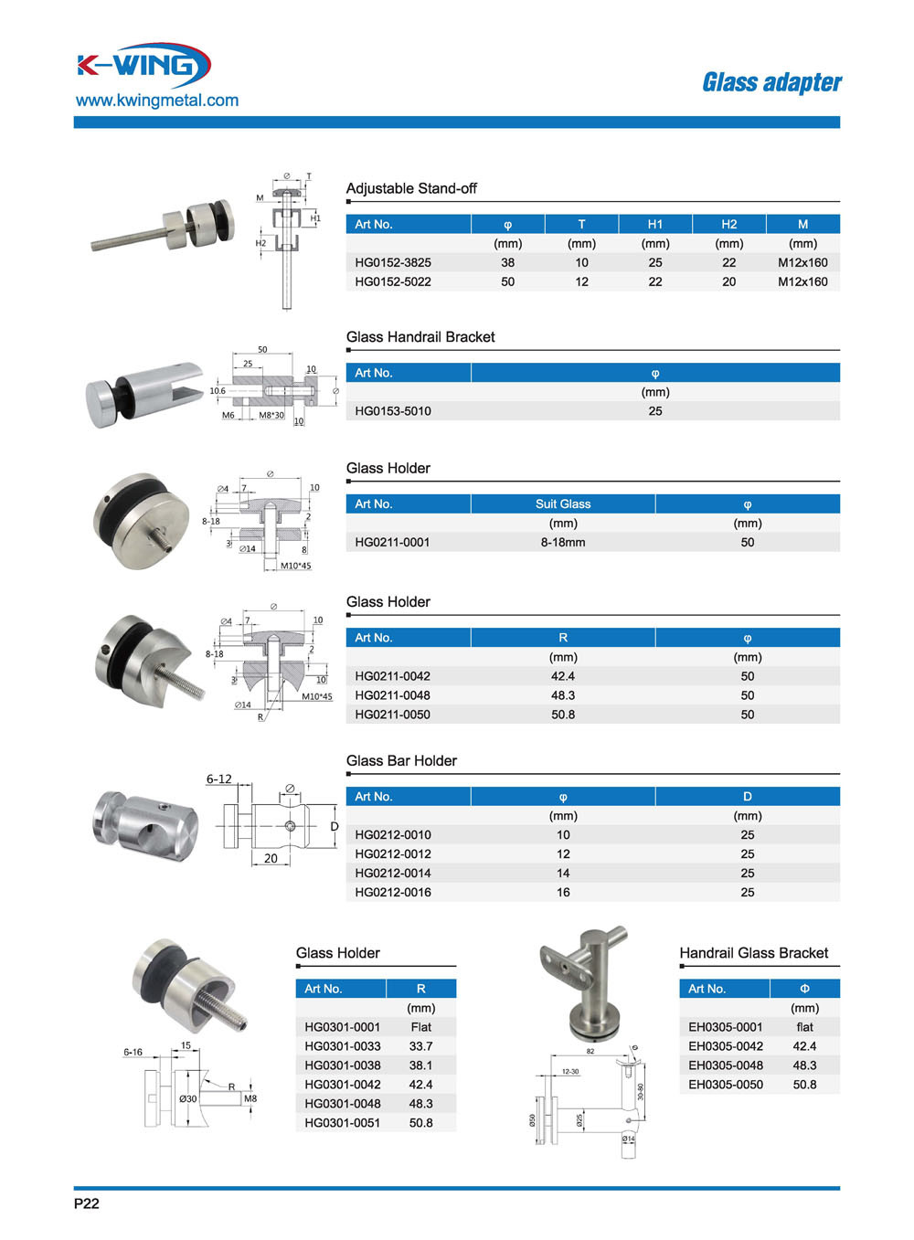 Stainless Steel Glass Adapter