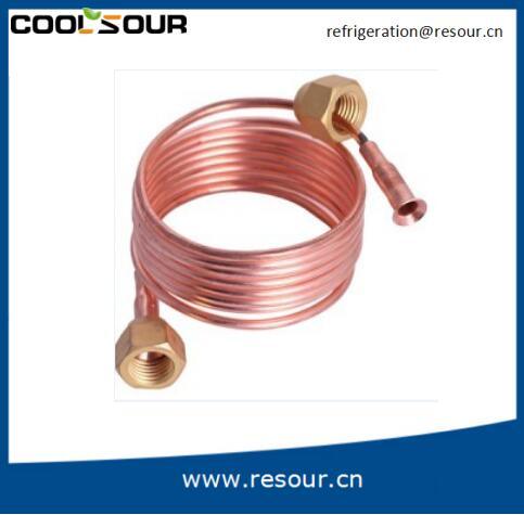 Coolsour Copper Capillary Tube with Brass Nuts for Airconditioning and Refrigerator Copper Fitting