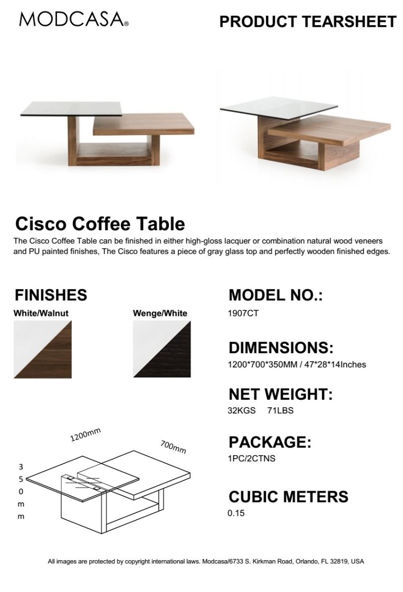 Promotional Popular Wooden Glass Cisco Coffee Table