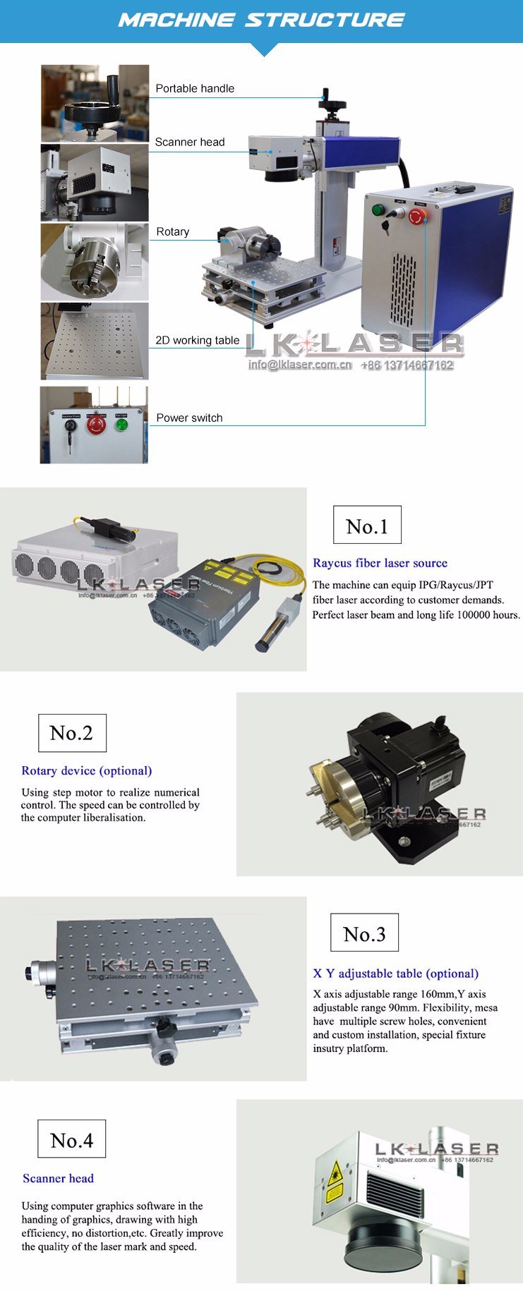 Cheap Portable 20W Fiber Laser Marking Engraving Machine for Metal Manufacturers