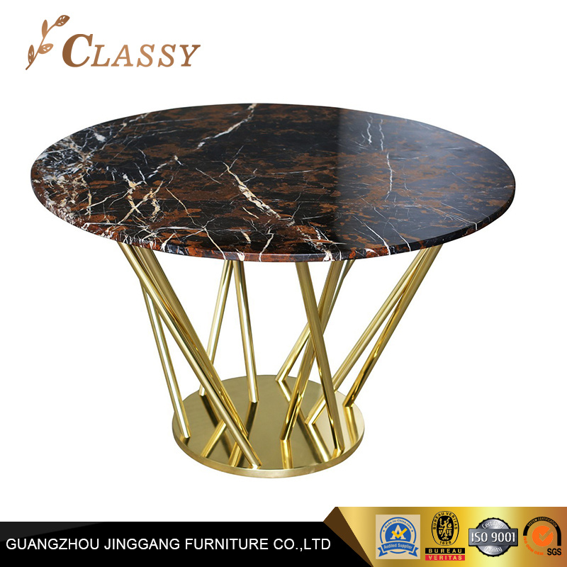 New Design Round Marble Top Restaurant Furniture Dining Table