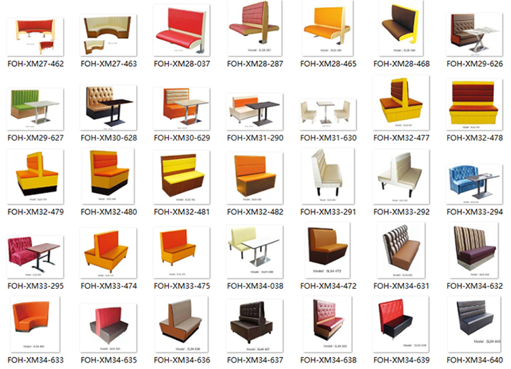 Fresh Style Modern Design Custom Leather Restaurant Booth Sofa for Sale (FOH-XM34-631)