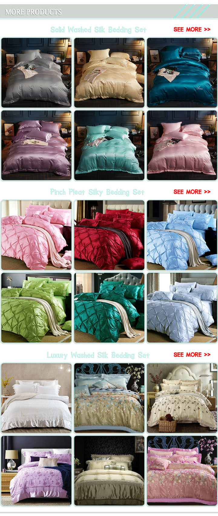 Wholesale Queen and King Size Luxurious Soft Pinch Pleat Decorative Pintuck Bedding Set