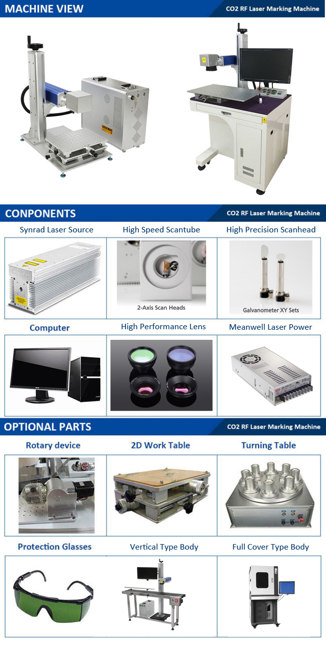 Small Power 110mm Working Size CO2 Laser Marker