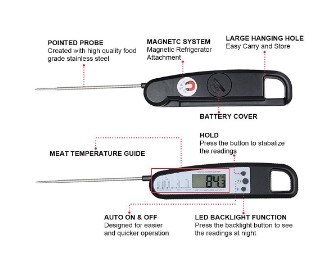 Digital Electronic BBQ Thermometer Cooking Thermometer