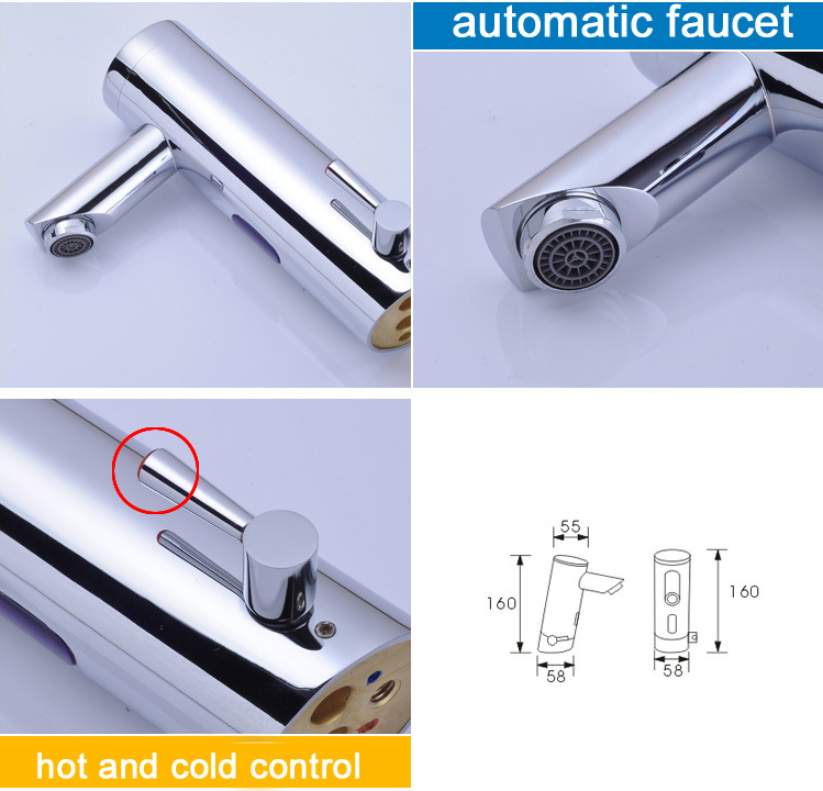 Brass Automatic Sensor Faucet Chrome Plated (FDS-A6004)