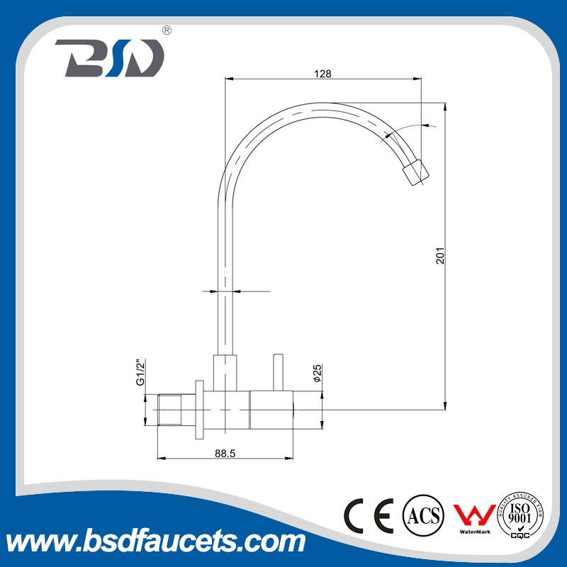 Lead-Free Stainless Steel Drinking Water Faucet for RO Filtration System-Brushed