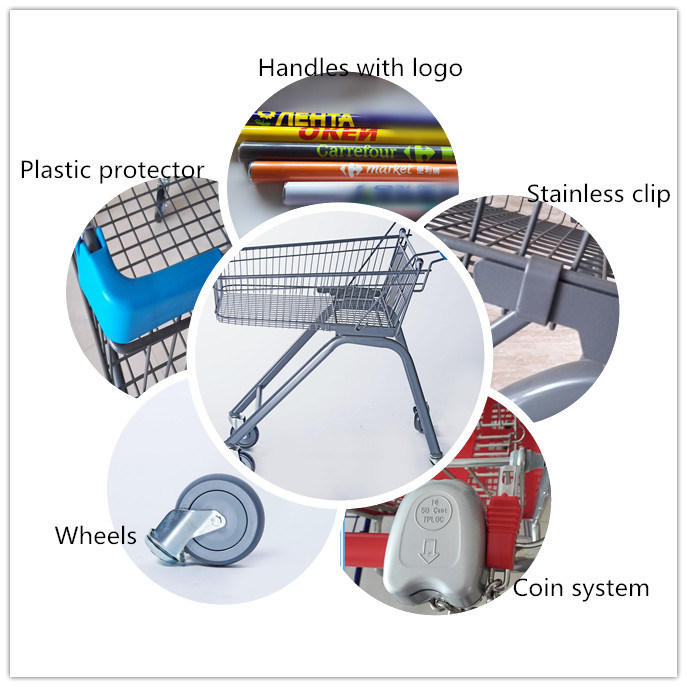 Hot Shopping Trolley Carts for Supermarket Store with Your Logo