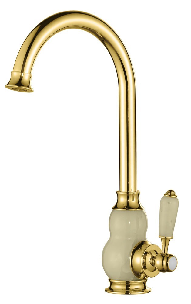 Golden Color Cold and Hot Water Single Handle Kitchen Mixer