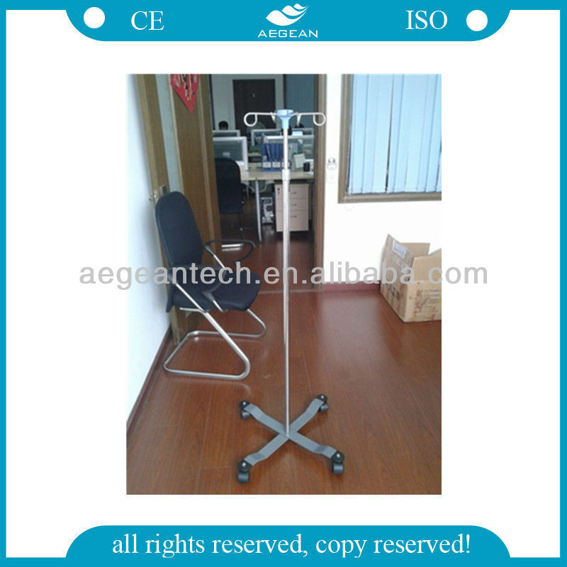 AG-Ss009A Ce&ISO Approved Stainless Steel Movable Hospital IV Pole