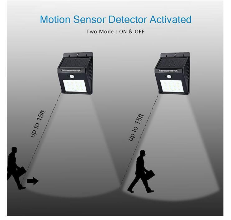 IP65 LED Solar Light Garden Wall Light with PIR Sensor Outdoor Wall Lamp