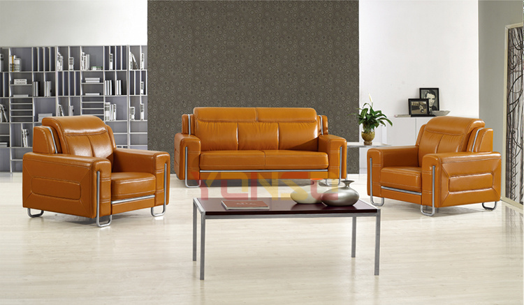 Brown Leather Office Sofa From Foshan Factory