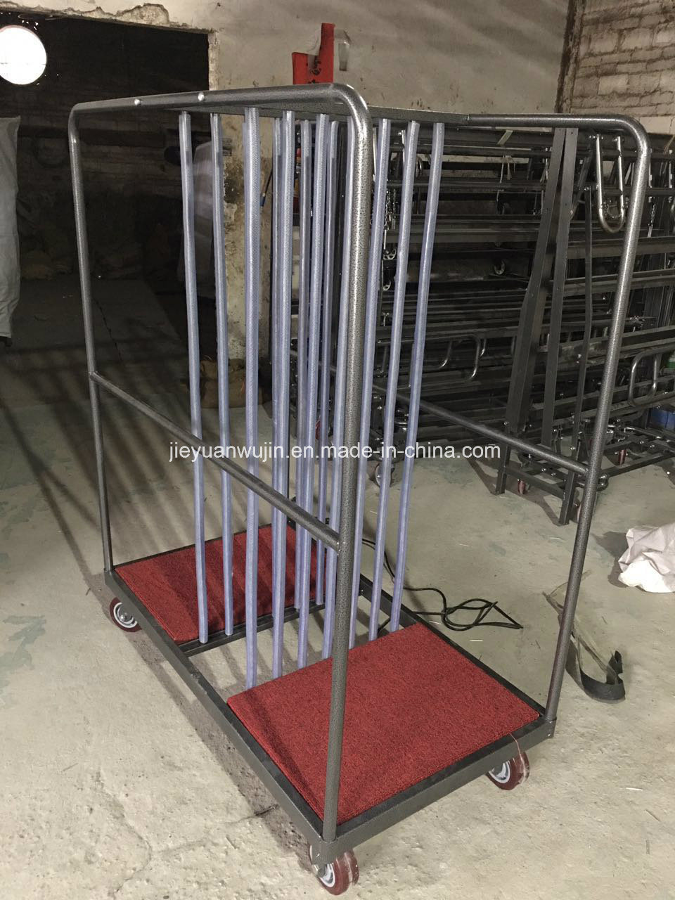 Metal Strong Hotel Lazy Susan Trolley Cart with Wheels