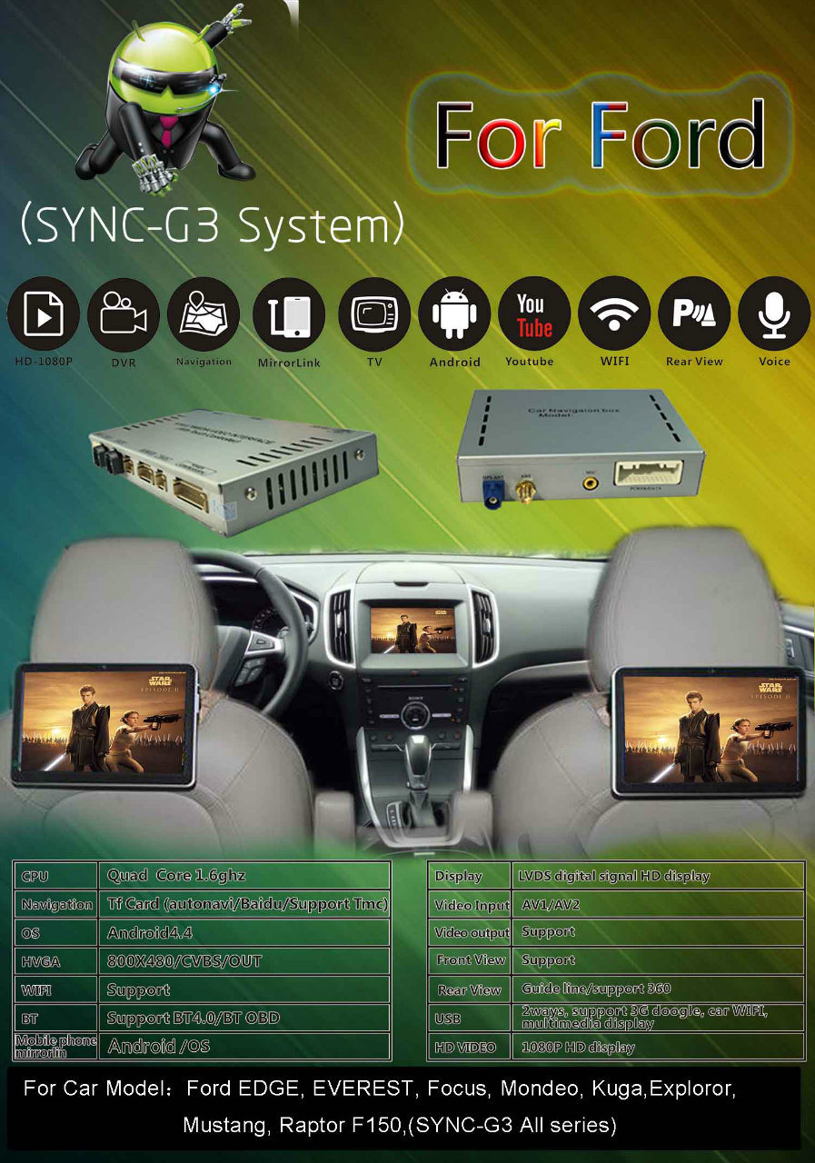 Car Android Navigation System for Ford (SYNC-G3 All series) Upgra