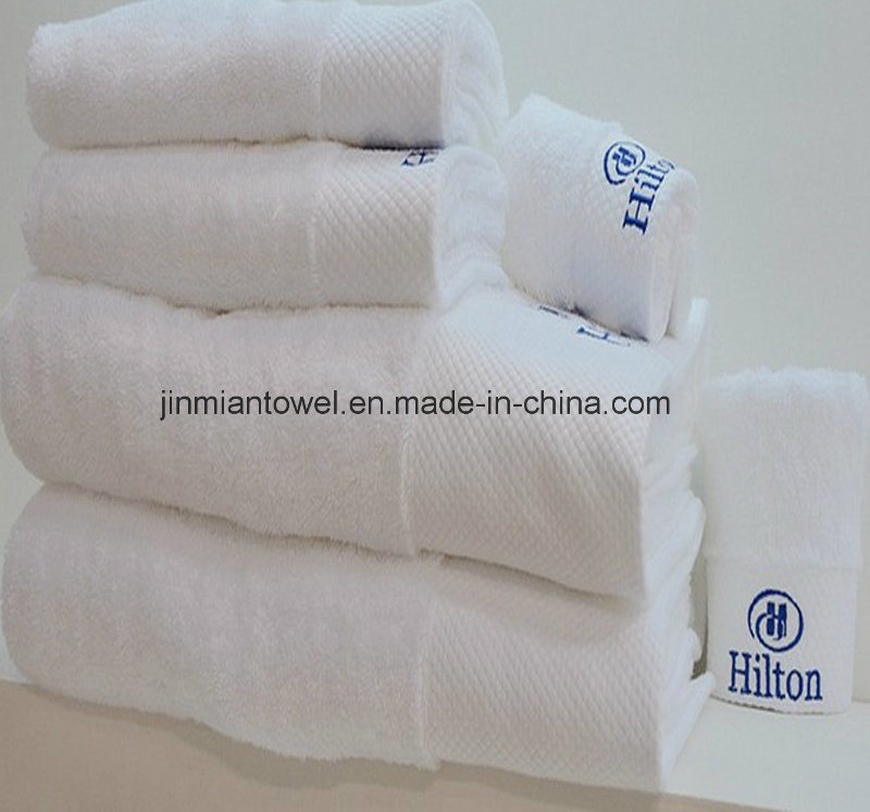 Cheap Hotel White Small Jacquard Embroidery 100% Cotton Hand Face Towel