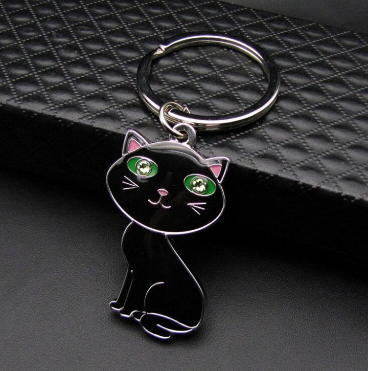 Customized Cat Metal Key Chain for Promotion