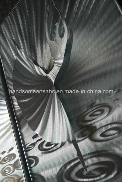 3D Effect, 100% Hand-Made Silver Metal Wall Art/Aluminum Craft