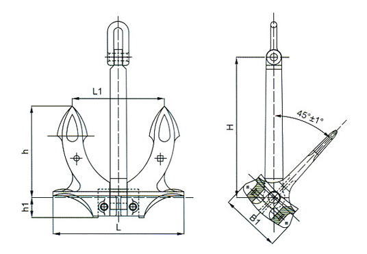 Marine Ship Stockless a Type Hall Anchor with Certificate