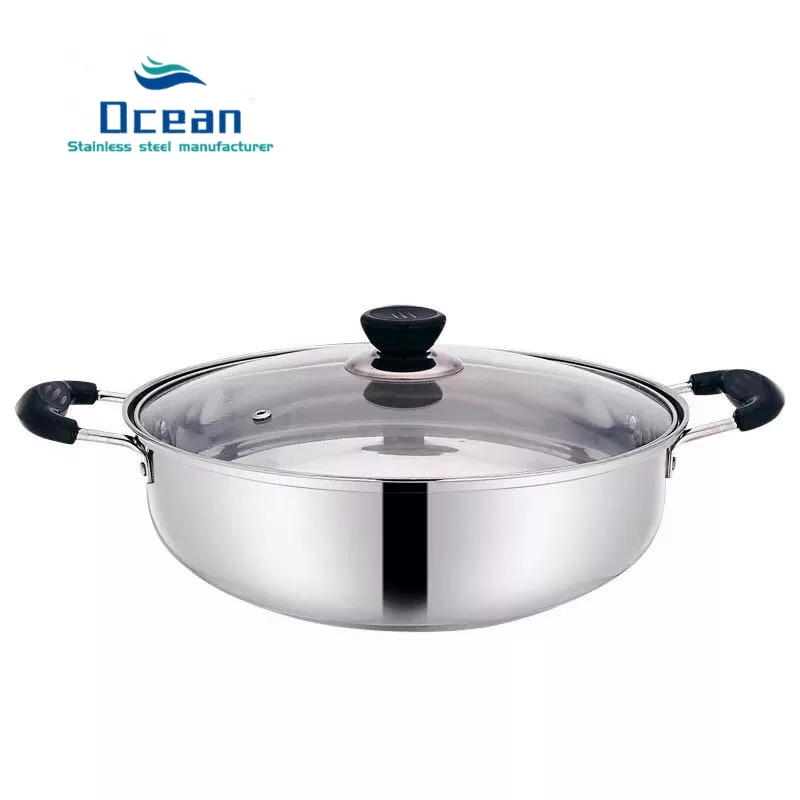 30cm Magnetic Stainless Steel Soup Pot & Glass Cover&Cookware