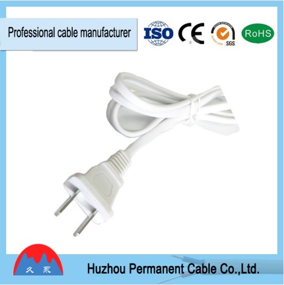 Chinese Mamufactual USA Standard UL Approved Plug 2 Pin Flat Non-Polarized AC Power Cord