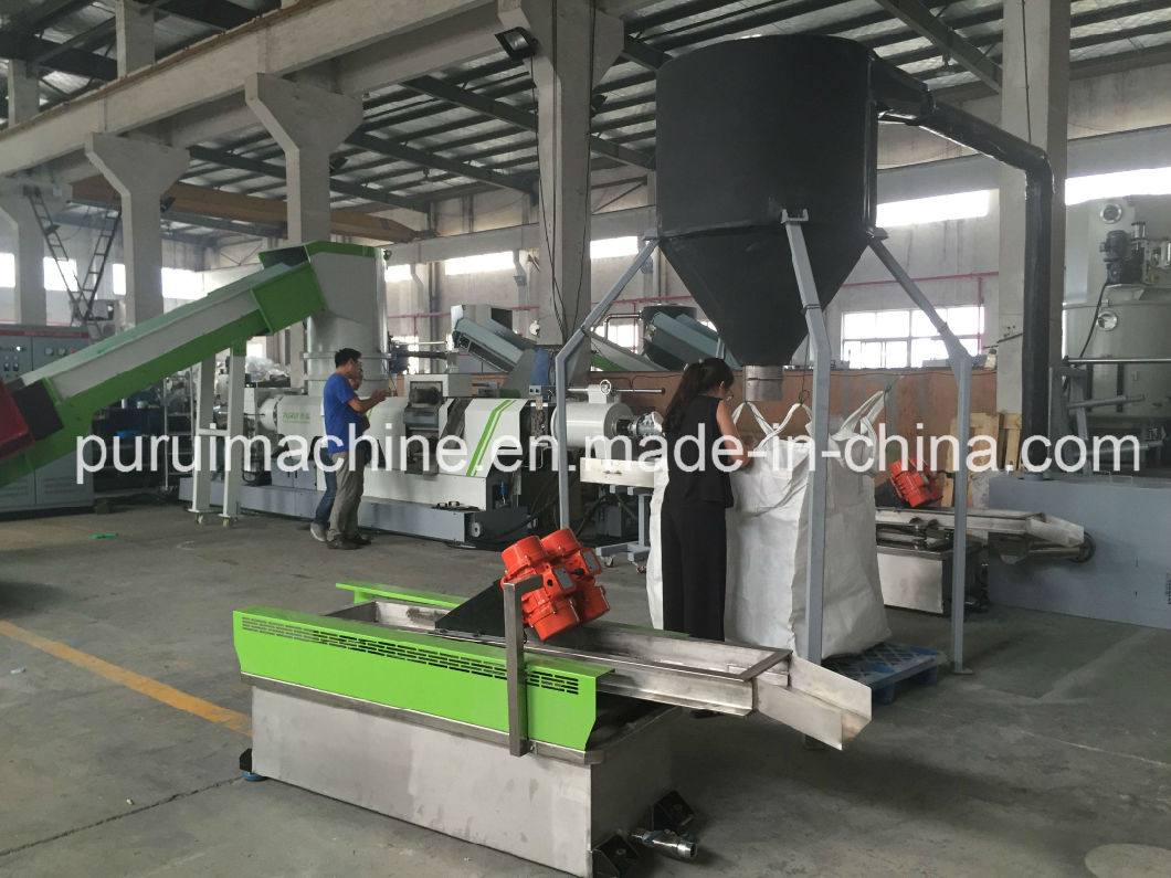 PP Film Plastic Granulating Machine with Single Screw Die Cutting