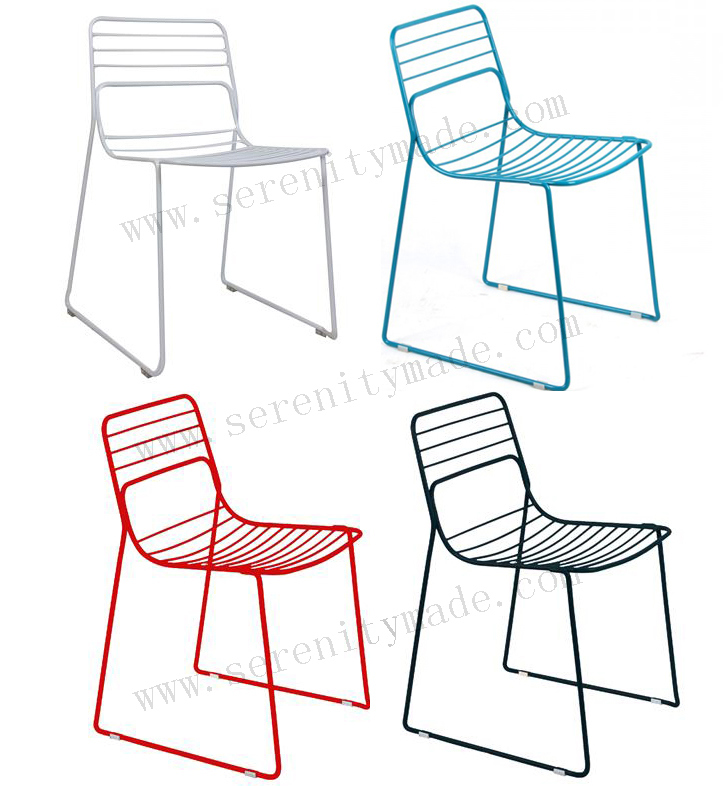 Outdoor Beach Dining Stackable Metal Wire Side Chair for Bar and Outdoor Restaurant