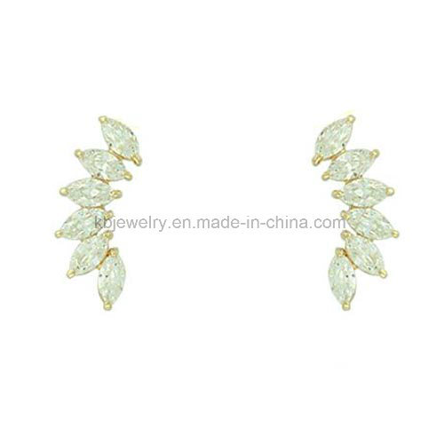 Hot Selling Earrings Daily Wear Ear Stud with Colorful CZ (KE3162)