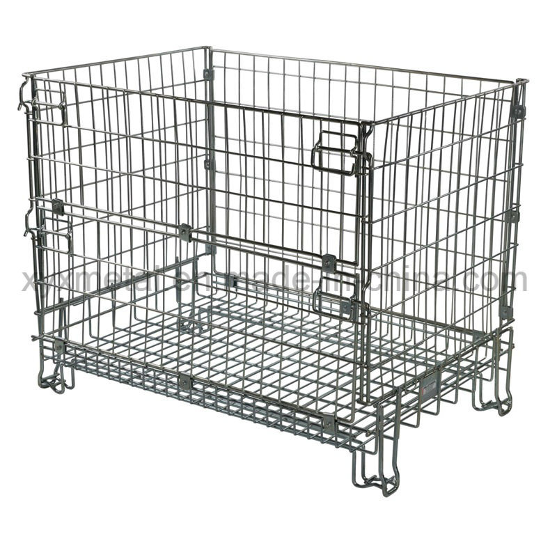 Standard Euro Pallet Cage Wire Formed Collapsible Storage Mesh Container