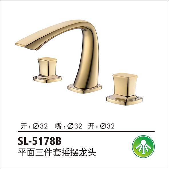 New Design Brass Bathroom Three Hole Basin Mixer Faucet (SL-5178B)