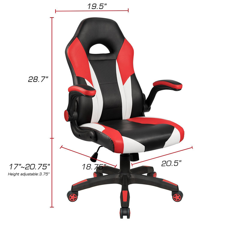 (PANCL) Partner Racing Style Leather Gaming Chair - Ergonomic Swivel Computer, Office or Racing Chair