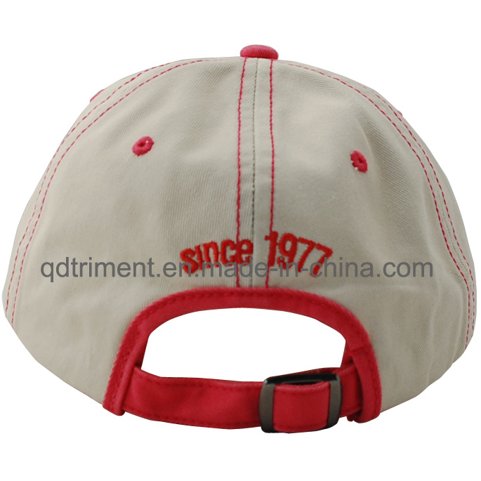 Washed Contrast Stitches Binding Embroidery Sport Golf Baseball Cap (TMB0332)