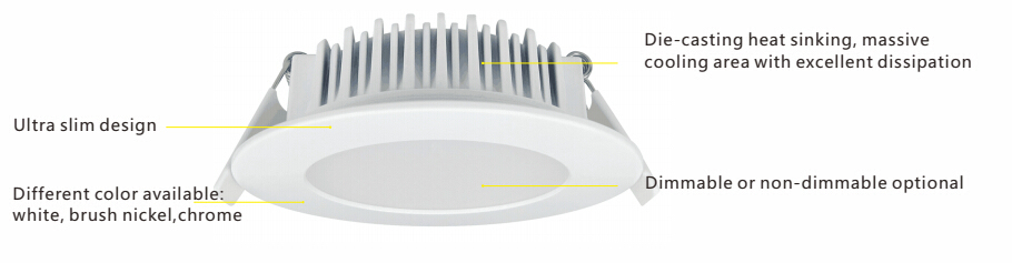 7W Anti-Glare IP44 Dimmable LED Downlight