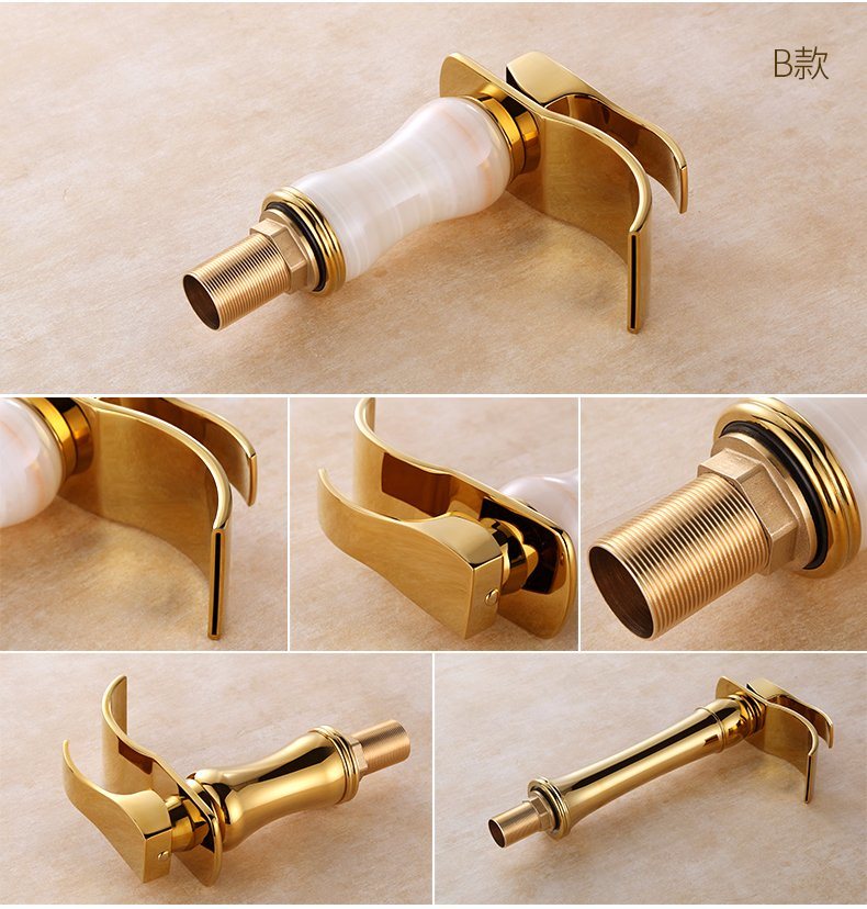 Luxury Single Handle Brass Bathroom Basin Mixer Faucet (ZF-L-001A)