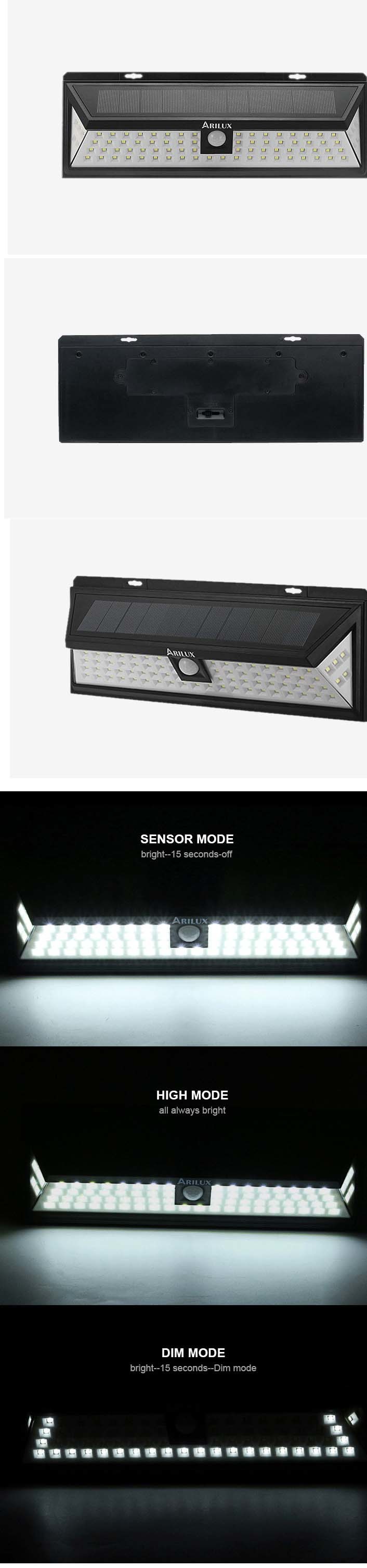 PIR Motion Sensor 80 LED Solar Light Outdoor Solar Powered LED Garden Light Waterproof Emergency Wall Lamp