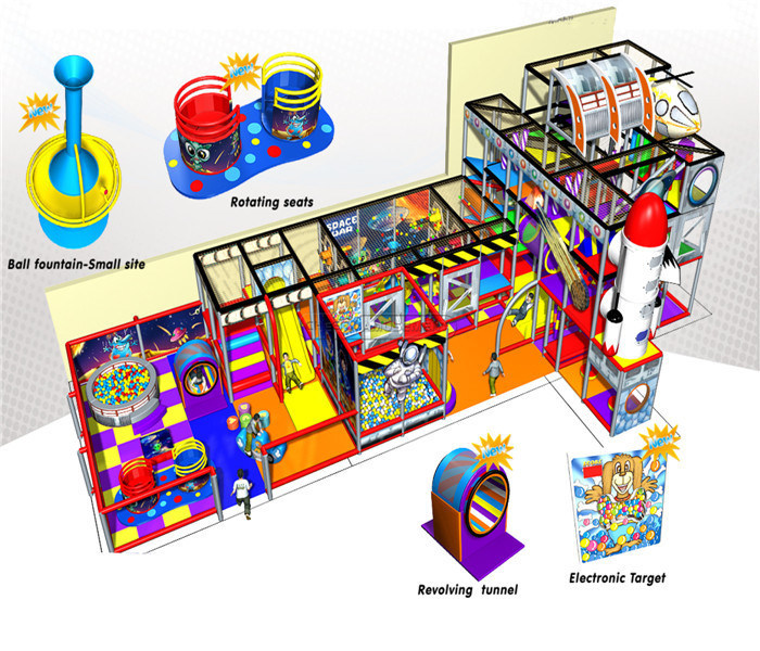 Cheer Amusement Space Themed Indoor Playground Fitness Equipment