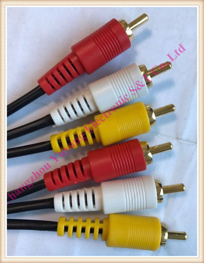 Audio Cable, RCA Cable, AV Cable, 3 RCA Plug to 3 RCA Plug Cable