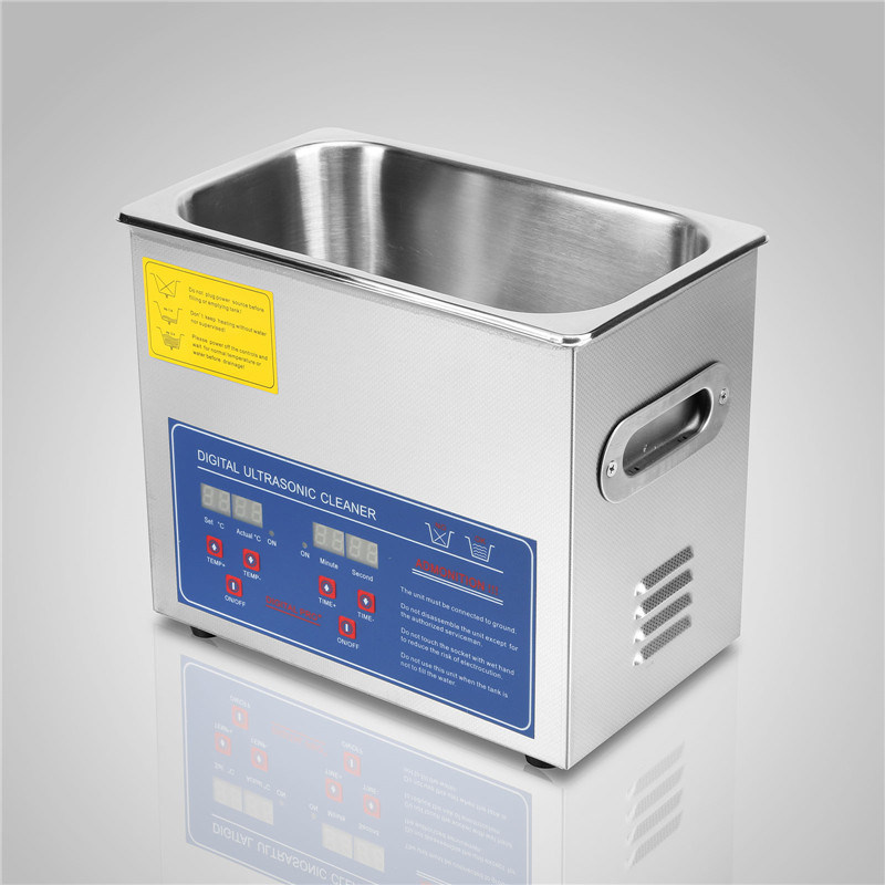 3L Stainless Steel Digital Timer 220W Ultrasonic Cleaner Heater