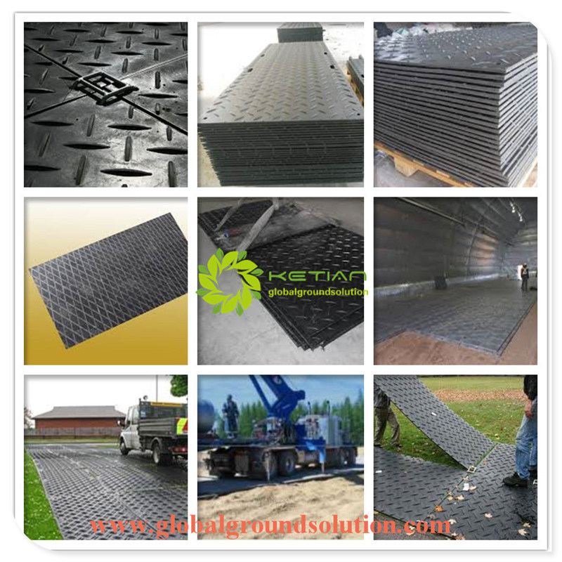 Black HDPE/UHMWPE Plastic Temporary Road Mat for Asia